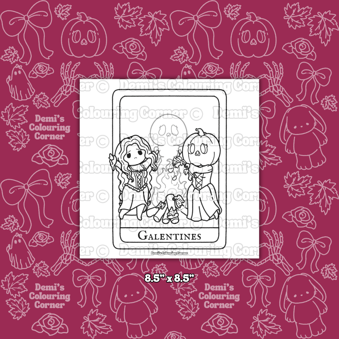 Little Miss Pumpkin Head: Valentine's Tarot Card Special Colouring PDF