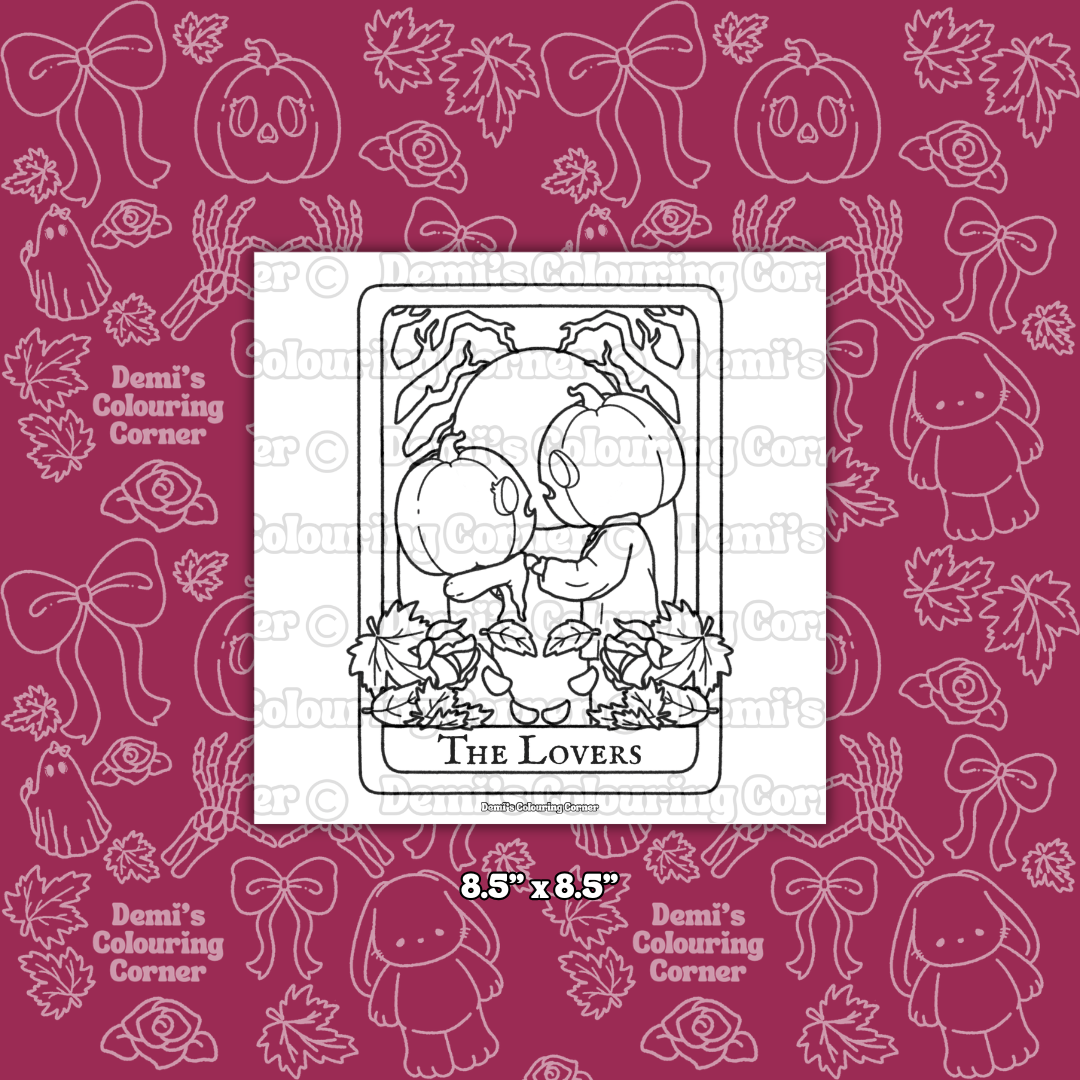 Little Miss Pumpkin Head: Valentine's Tarot Card Special Colouring PDF