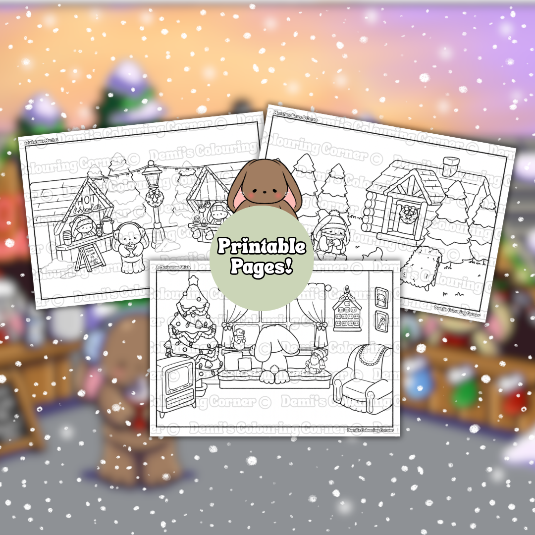 Christmas with BunBun Colouring PDF