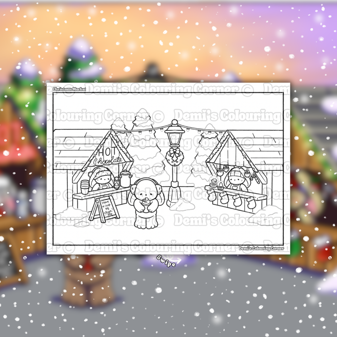 Christmas with BunBun Colouring PDF