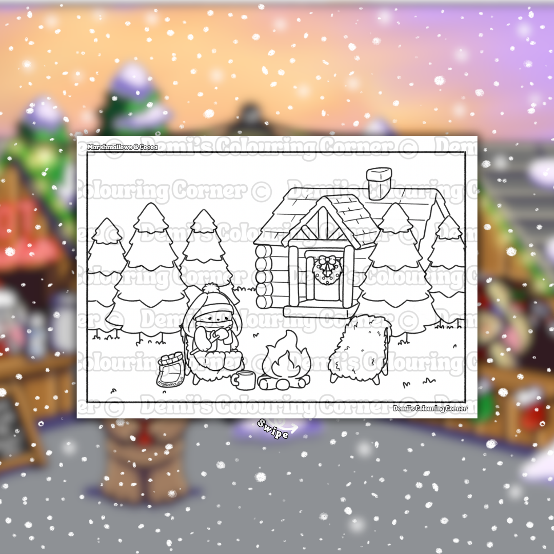 Christmas with BunBun Colouring PDF