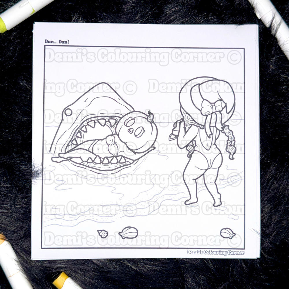 NEW Little Miss Pumpkin Head: Summerween Special Colouring Cardstock Prints