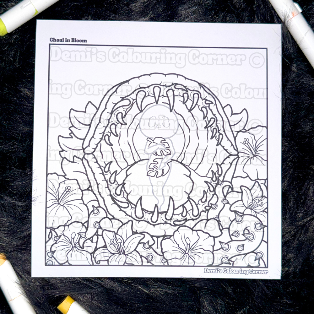 NEW Little Miss Pumpkin Head: Summerween Special Colouring Cardstock Prints