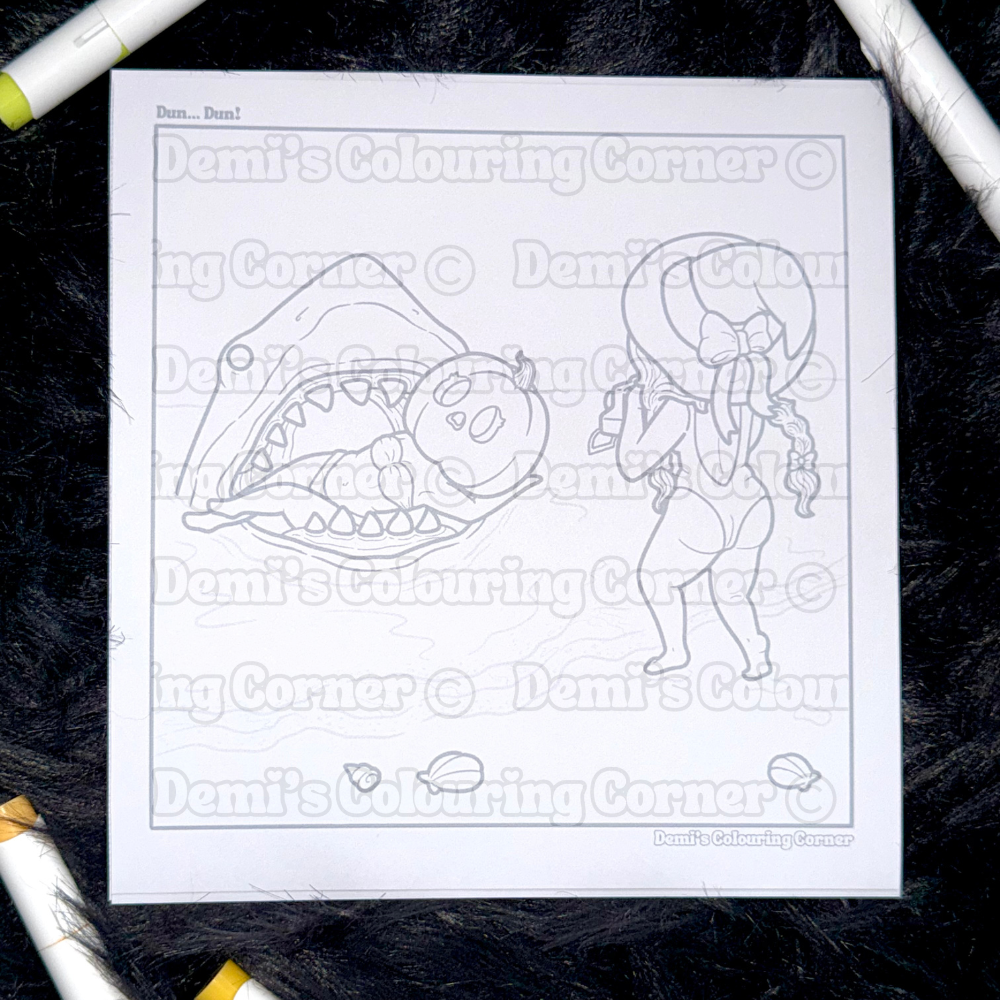NEW Little Miss Pumpkin Head: Summerween Special Colouring Cardstock Prints