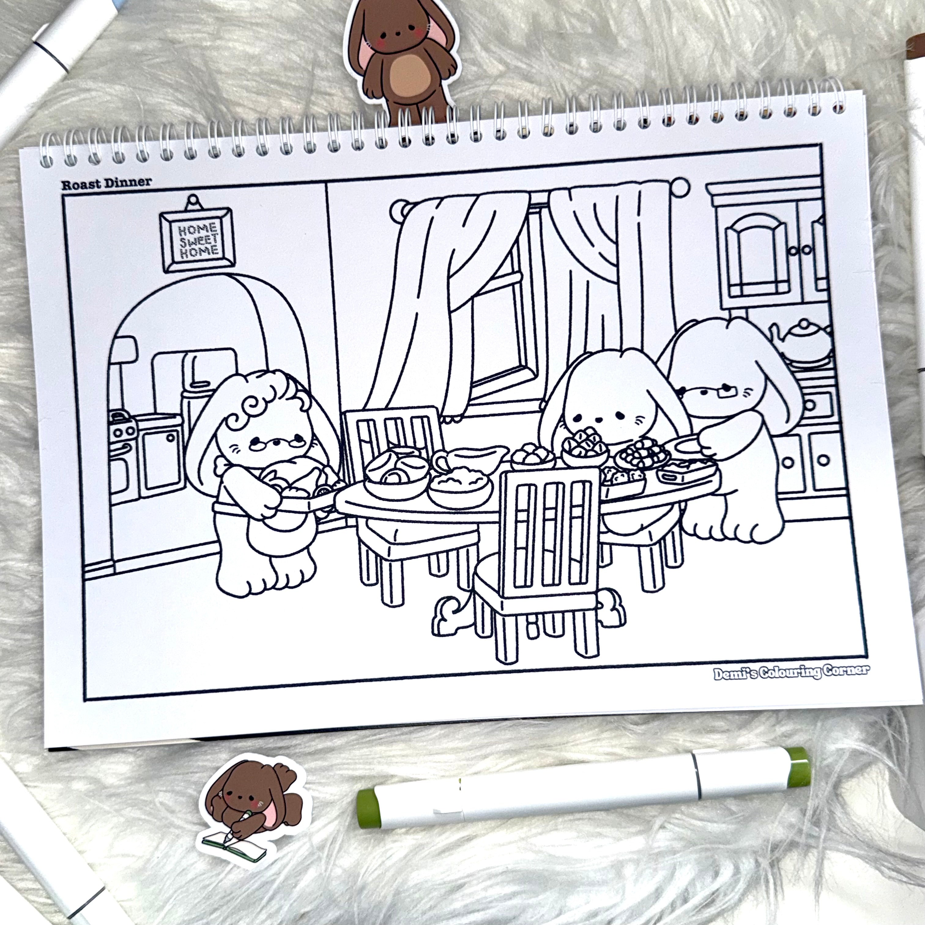 BunBun: Volume 1: Cute and Cosy Vintage Cardstock Colouring Book