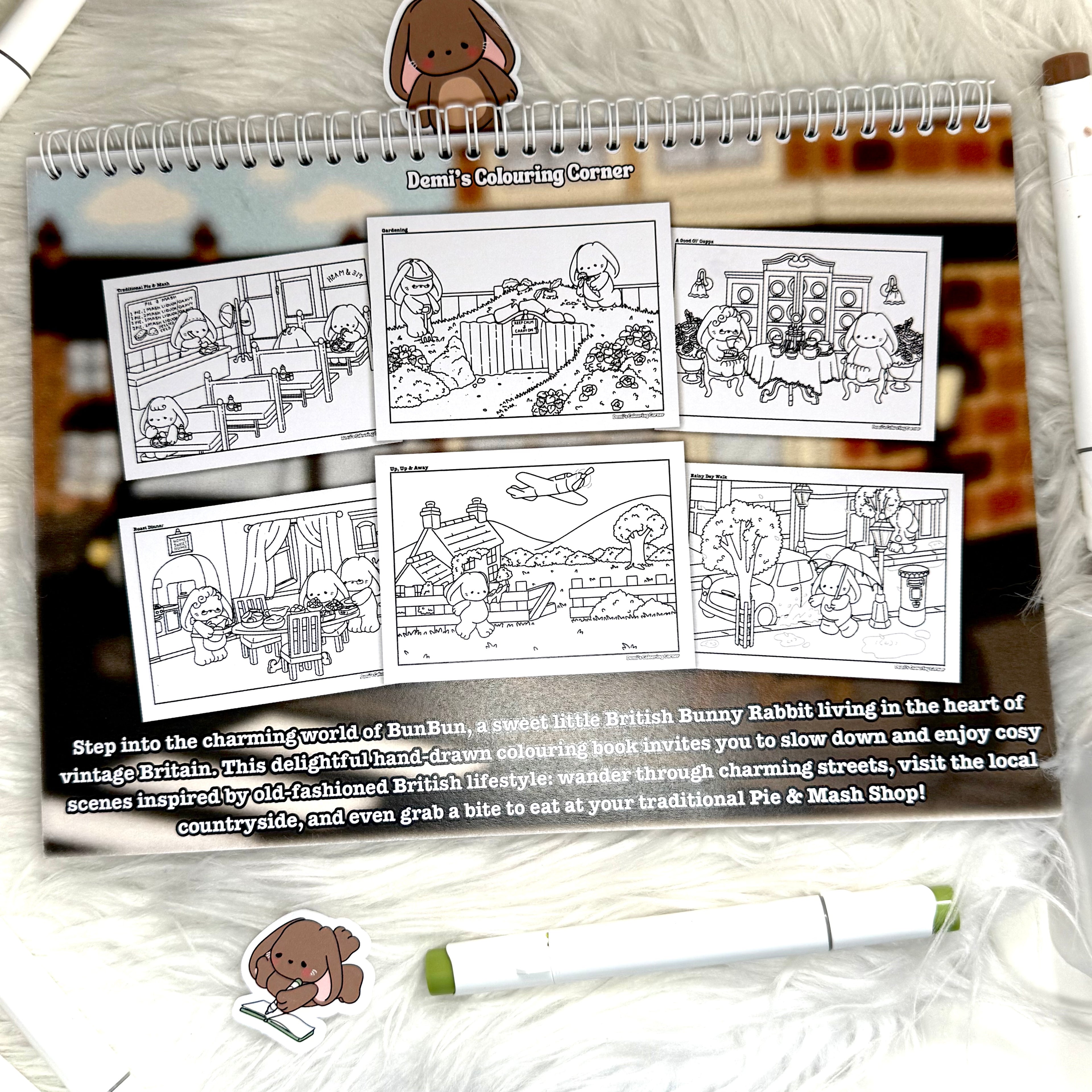 BunBun: Volume 1: Cute and Cosy Vintage Cardstock Colouring Book