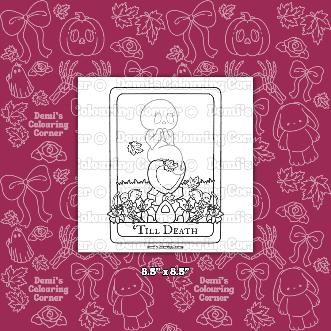 Little Miss Pumpkin Head: Valentine's Tarot Card Special Colouring PDF