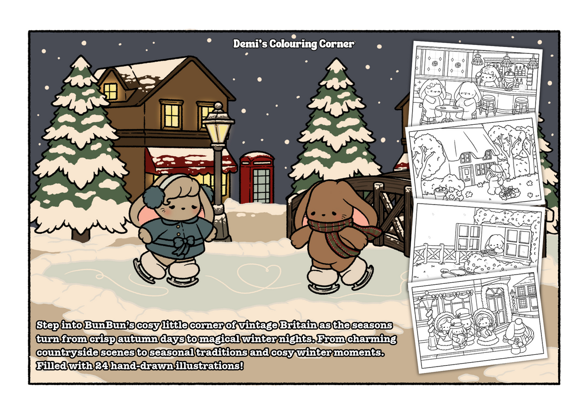 BunBun: Volume 2: Autumn to Winter Adventures: Cute and Cosy Vintage Colouring PDF