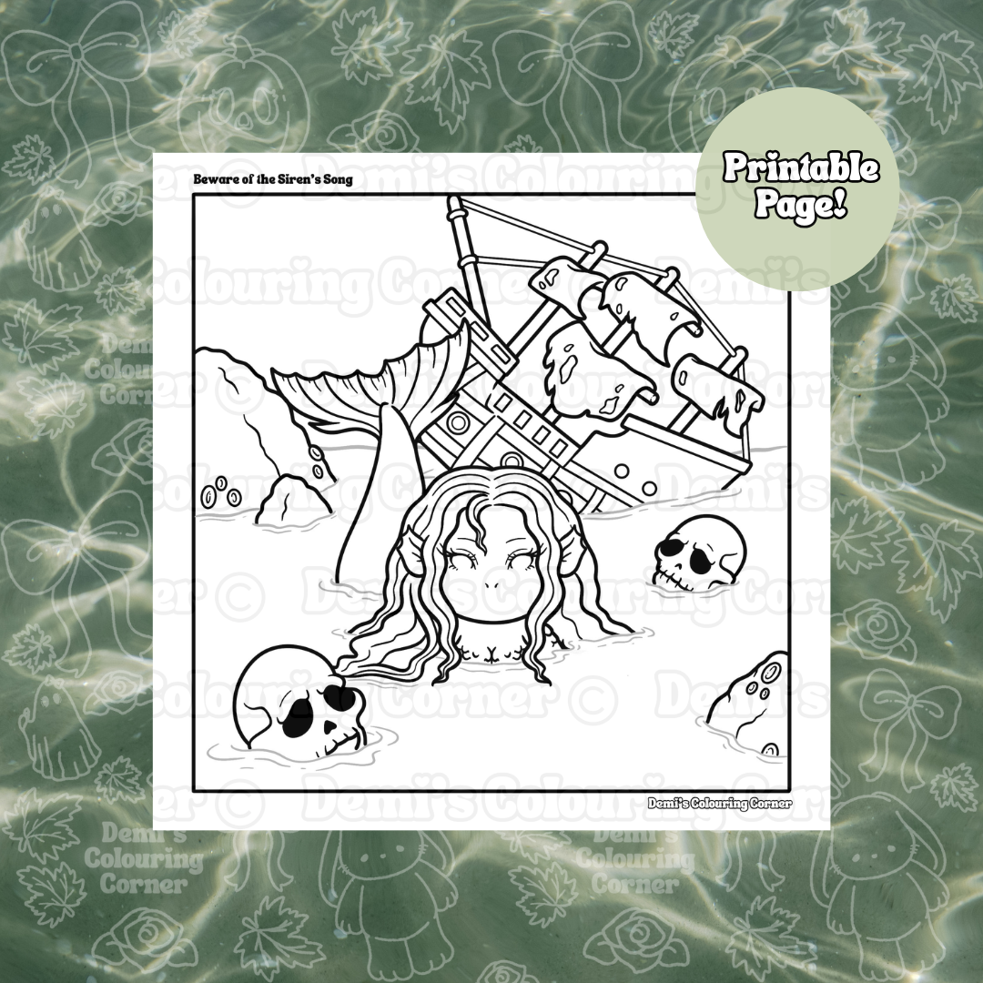 Beware of the Siren's Song Colouring PDF