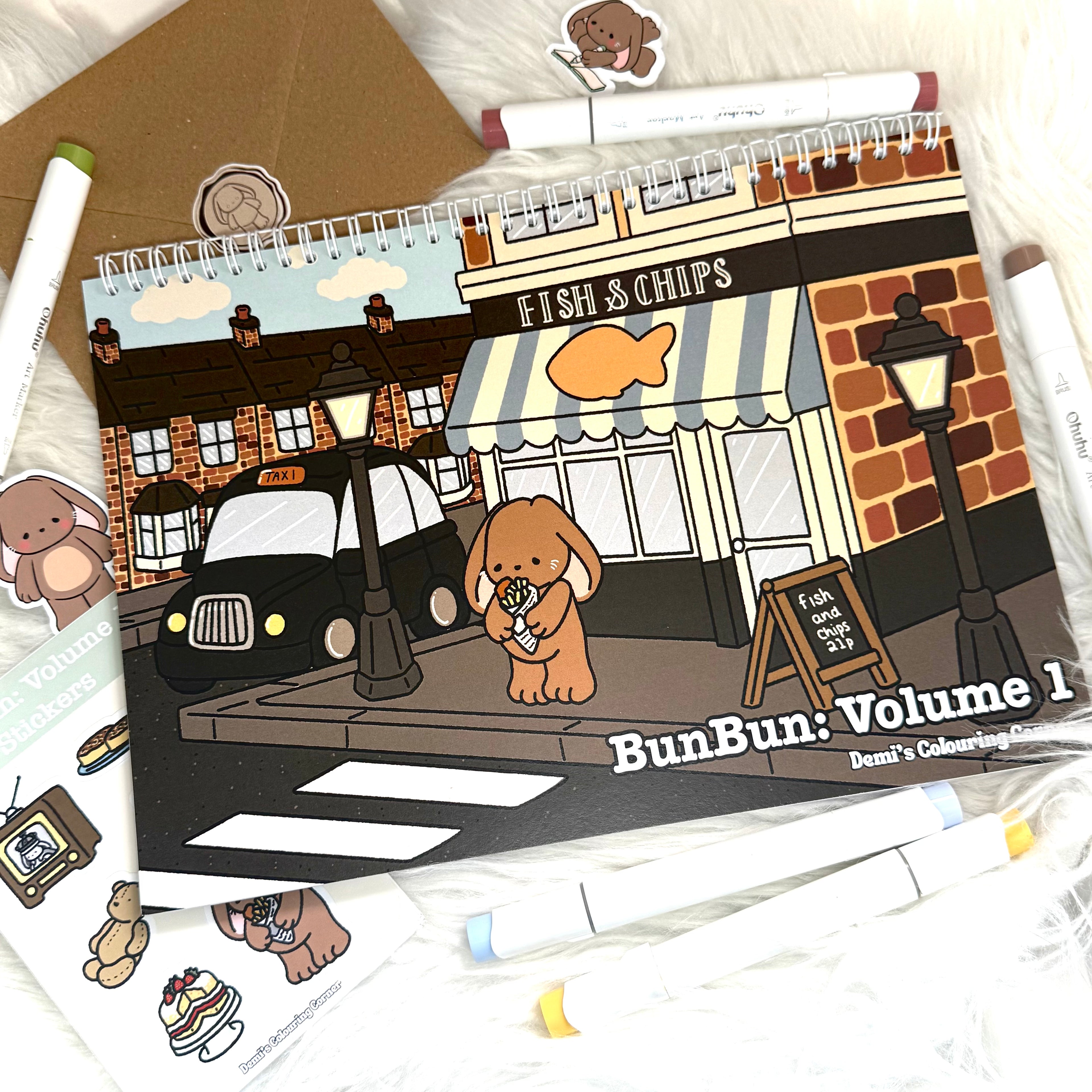 BunBun: Volume 1: Cute and Cosy Vintage Cardstock Colouring Book