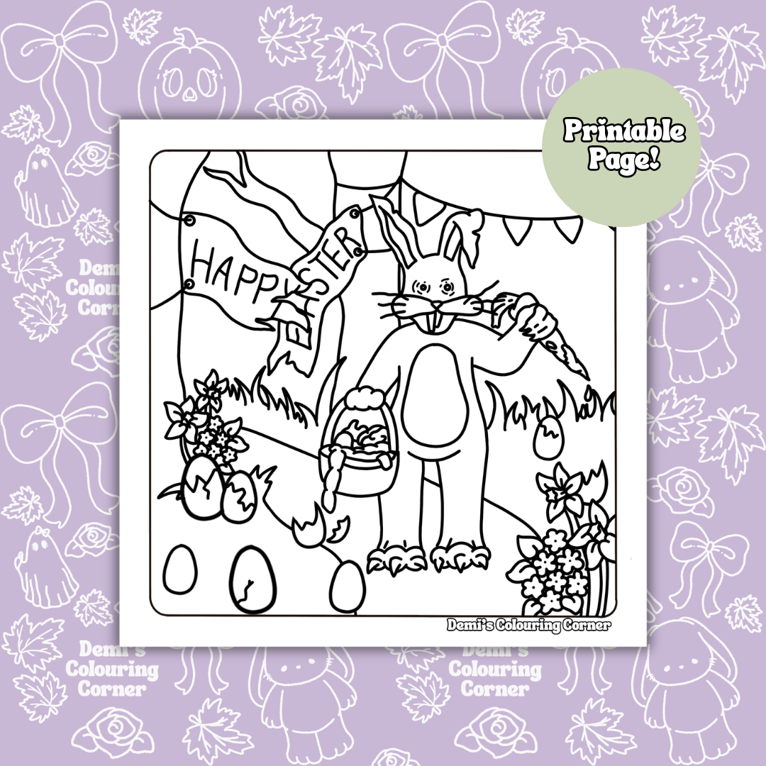 Horror Easter: Creepy Easter Bunny Colouring PDF