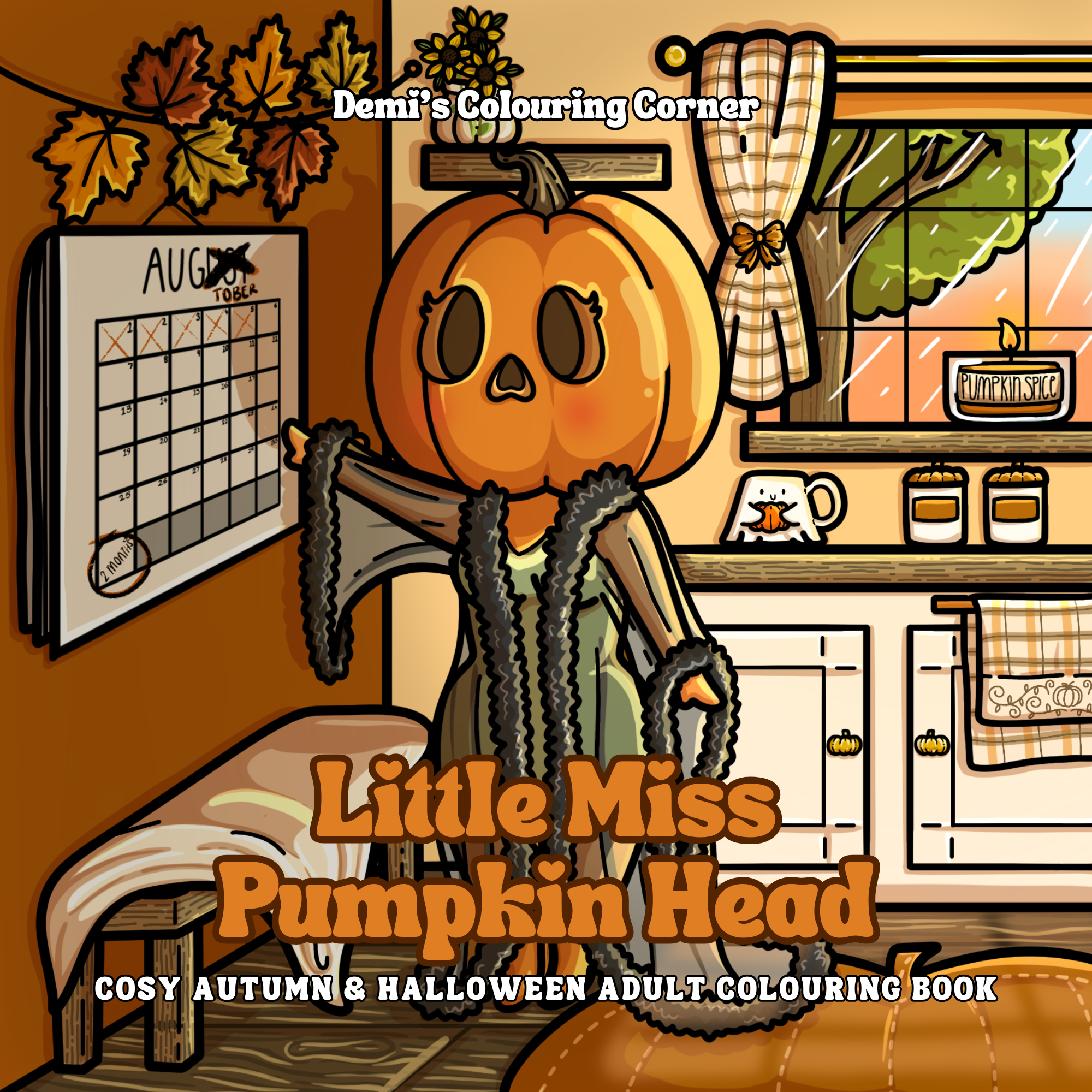 Little Miss Pumpkin Head: Cosy Autumn & Halloween Adult Colouring Book (PDF)
