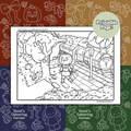 Little Miss Pumpkin Head x Hogwarts Express Colouring Page (PDF)
